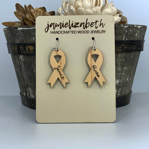 Type 1 Diabetes Awareness Ribbon Earrings