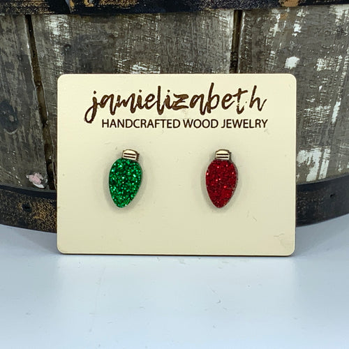 Glittery Christmas Light Studs (Singles or 5 pack) (Vault)