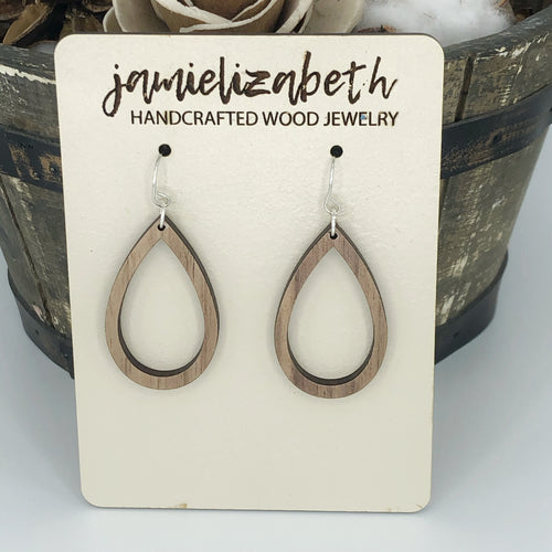 Classic and Timeless Wood Teardrop Hoops (Vault)