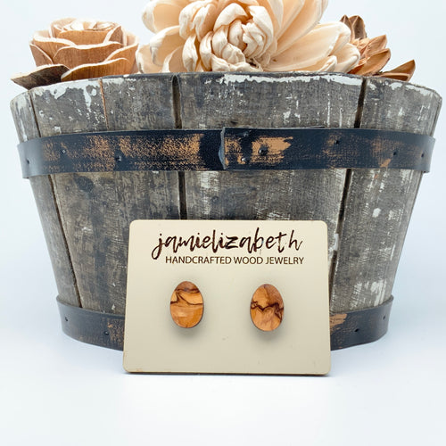 Olive Drops - Earrings (Olivewood from the Holy Land) (Vault)