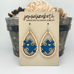 Dark Blue Cork Autism Awareness Earrings