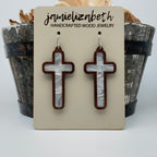 Pearl White - Tall Cross Earrings (Vault)