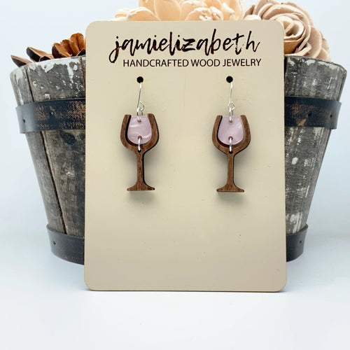 Rose Wine Glasses - Earrings (Vault)