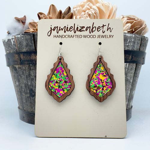Mardi Gras Acrylic - Earrings
