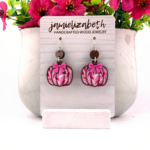 Pumpkin Patch Pink Swirl Earrings