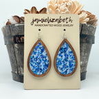 Blue and White Fleck - Earrings