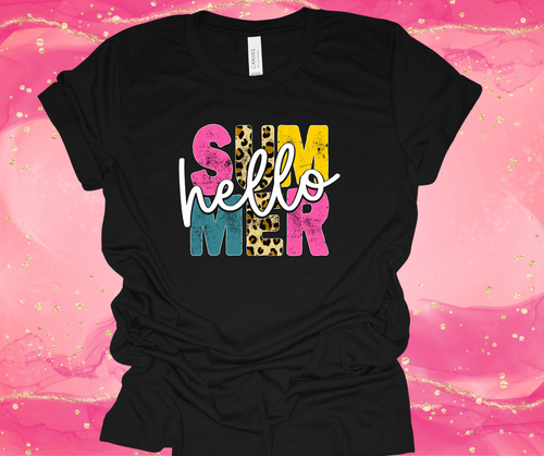 Heather Black Hello Summer T-Shirt