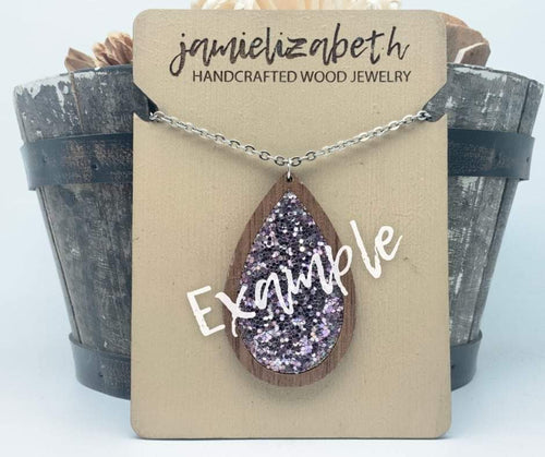 Black & Silver Glitter  -  Earrings or Necklace