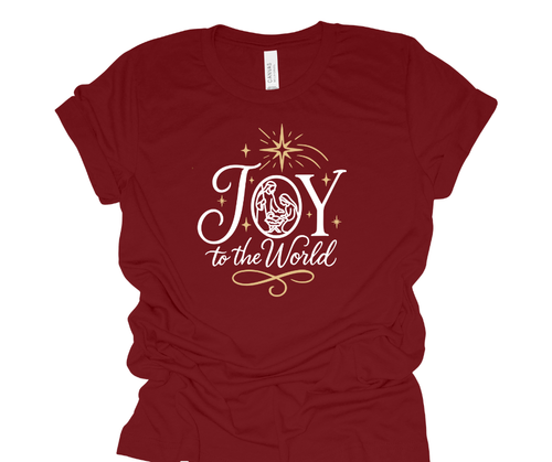 Joy to the World Short Sleeve Shirt - Red