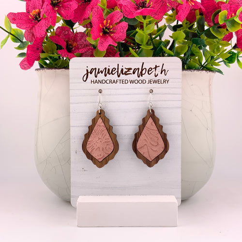 Pink Tooled Chandeliers