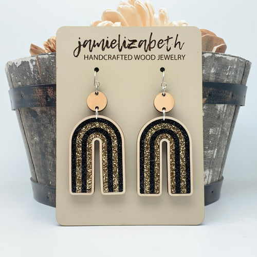 Black & Gold Rainbows - Earrings  (Vault)