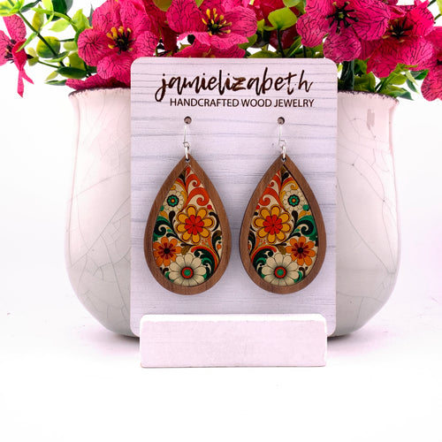 Flower Power Teardrop Earrings | ’70s Throwback
