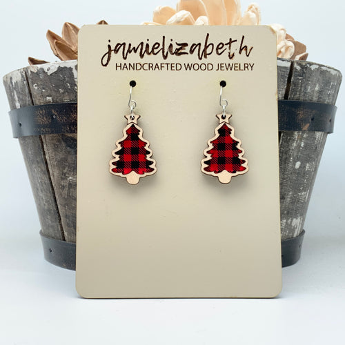 Buffalo Plaid Christmas Tree - Earrings or Necklace (Vault)