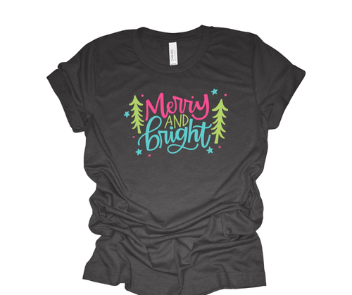 Merry & Bright Short Sleeve Shirt - Dark Grey