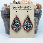 Black & Silver Glitter  -  Earrings or Necklace