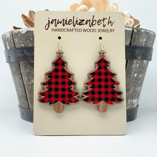 Buffalo Plaid Christmas Tree - Earrings or Necklace (Vault)