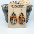 Triple Cross in Olivewood - Earrings and Necklace