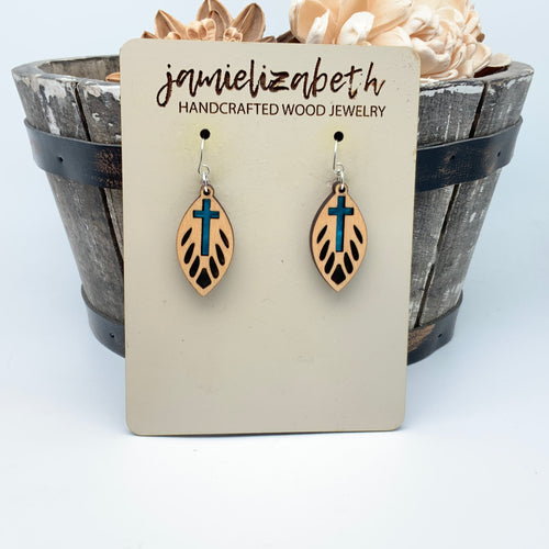Angelic Blue Cross Masterpiece - Earrings