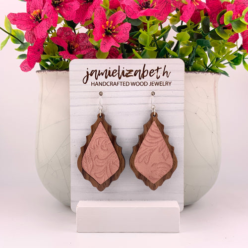 Pink Tooled Chandeliers