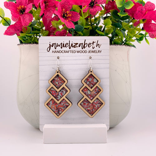Fall Swirl Diamond Drops and Teardrops