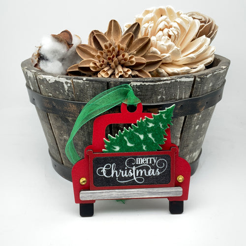 Christmas Trucks!  Jamielizabeth Christmas Ornament (Can be Personalized on the Front)