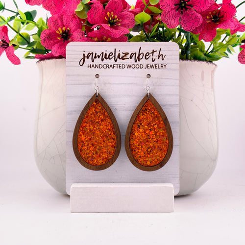 Pumpkin Spice Glitter Earrings