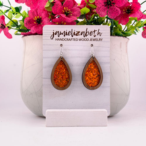 Pumpkin Spice Glitter Earrings