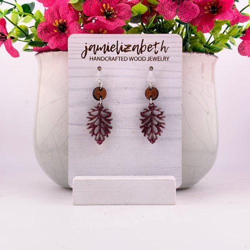 Cranberry Oak Earrings