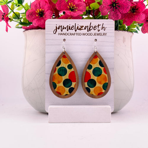 Retro Dots Teardrop Earrings | ’70s Throwback