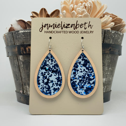 Blue and White Dots - Earrings