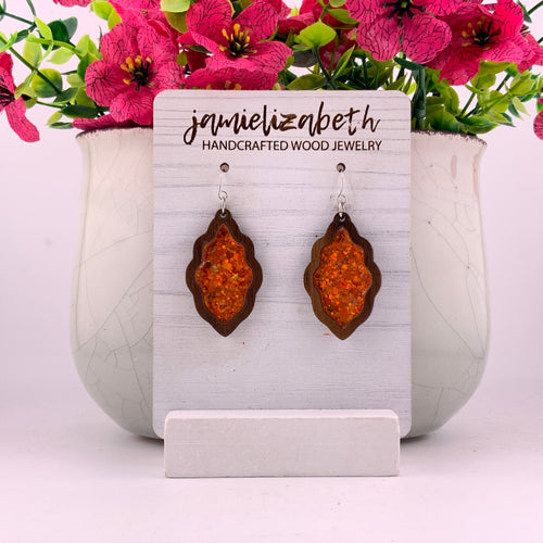 Pumpkin Spice Glitter Earrings