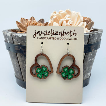4H Heart w/ Clover - Earrings