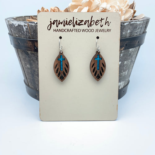 Angelic Blue Cross Masterpiece - Earrings