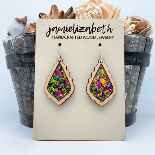 Mardi Gras Acrylic - Earrings