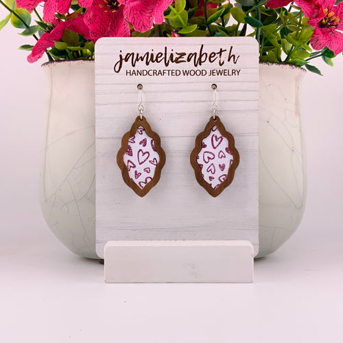 White and Pink Peek-a-Boo Glitter Hearts