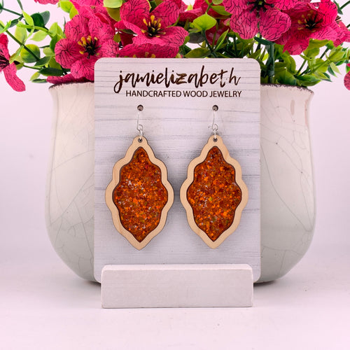 Pumpkin Spice Glitter Earrings