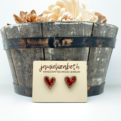 Fire Red Acrylic Hand-Drawn Hearts (Vault)