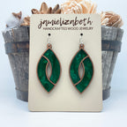 Swirly Green Marquise - Earrings