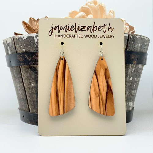 Olivewood Boomerangs - Earrings (Olivewood from Bethlehem) (Vault)