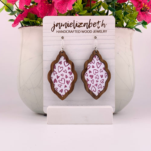 White and Pink Peek-a-Boo Glitter Hearts