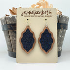 Black Shattered Glass Scallops - Earrings *Vault