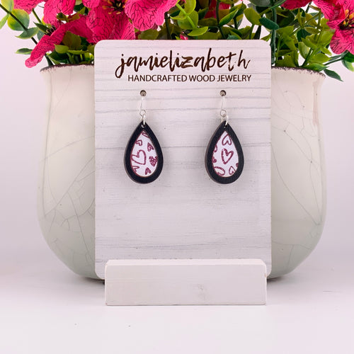 White and Pink Peek-a-Boo Glitter Hearts