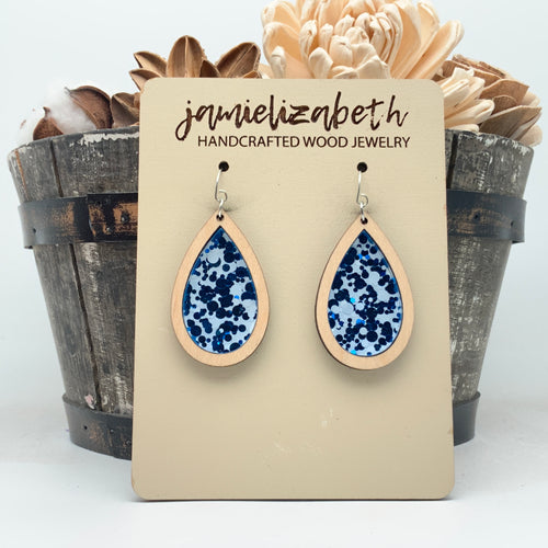Blue and White Dots - Earrings