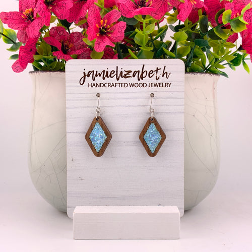 Light Blue Glitter Diamonds