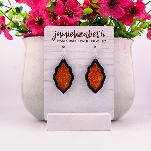 Pumpkin Spice Glitter Earrings