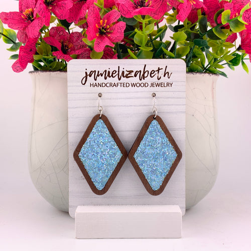 Light Blue Glitter Diamonds