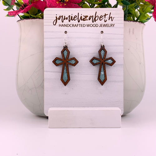 Divine Cross with Heavenly Blue Acrylic