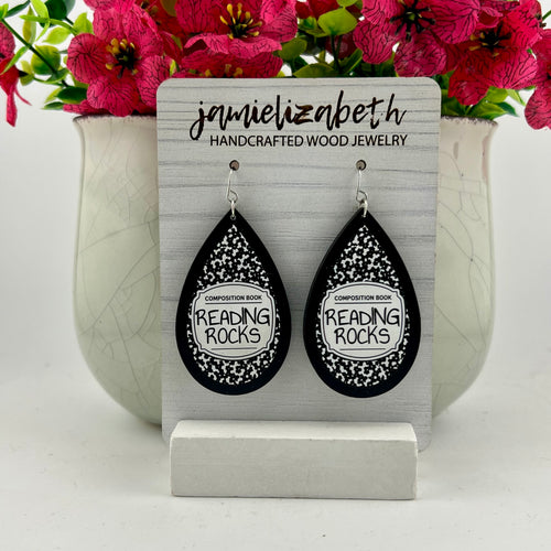 Customizable Composition Book Earrings