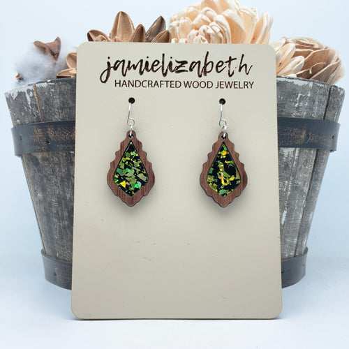 Green Glam Acrylic - Earrings (Vault)