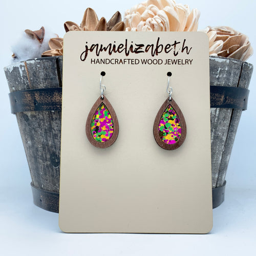 Mardi Gras Acrylic - Earrings